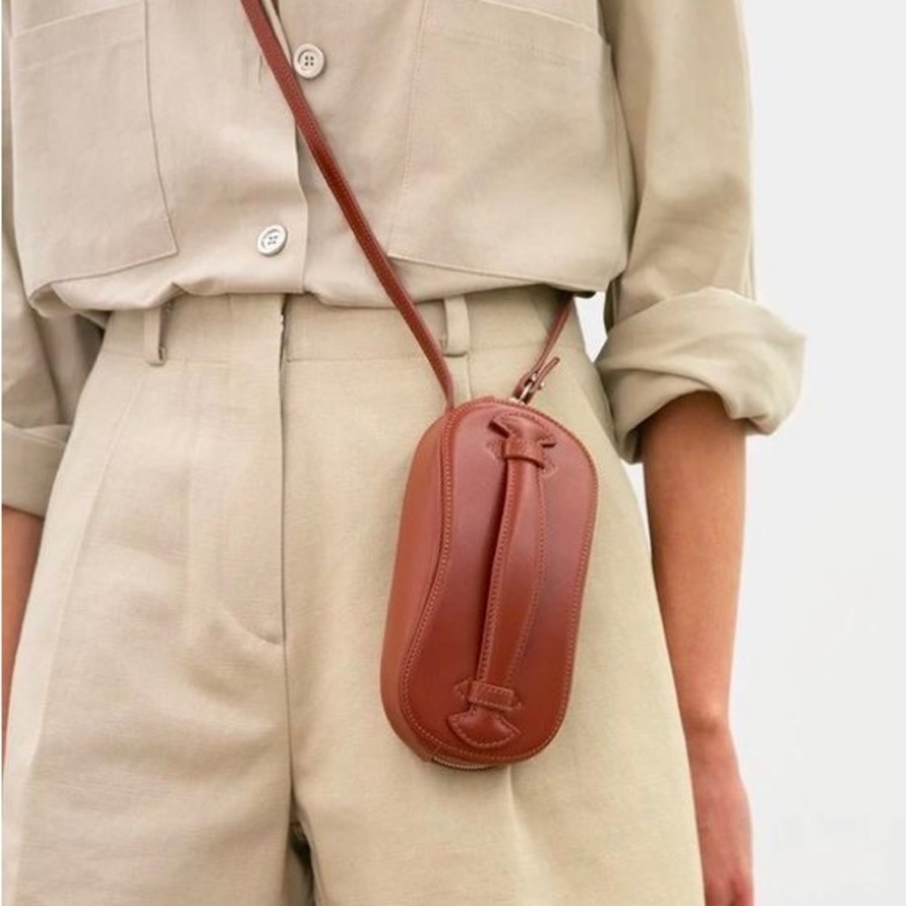 LOW CLASSIC Structure Mini Leather Crossbody Bag In Dark Navy
